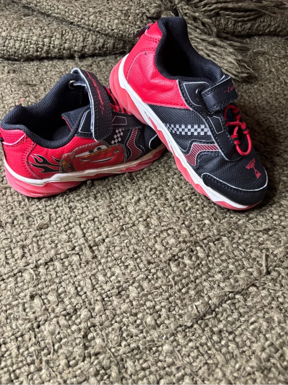 Disney Kids Black and Red Lightning McQueen Sneakers
